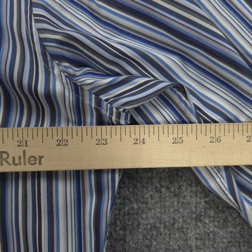 Robert Graham Shirt Mens M Blue Stripe Floral Contrast Flip Cuff Casual Preppy‎ - Picture 11 of 14